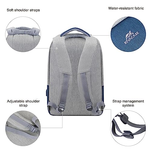 Rivacase Prater 7562 Zaino anti-theft Laptop bag 15.6'' grey/dark blue RIVACASE