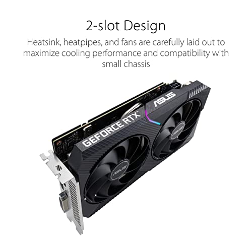 Asus GeForce Dual RTX 3050 8GB GDDR6 HDMI/DVI/DisplayPort PCi Ex 4.0 16x - DUAL-RTX3050-O8G-V2 ASUS