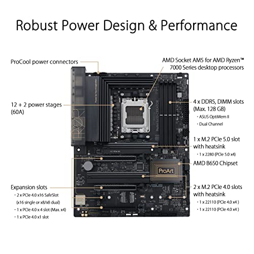 ASUS ProArt B650 Creator AMD B650 4*DDR5 3*M.2 4*SataIII AM5 HDMI/DP ATX ASUS