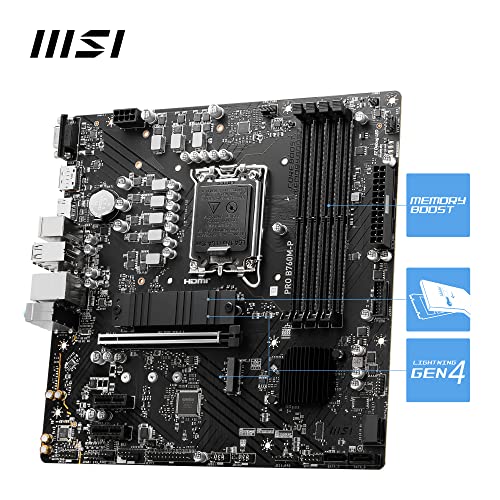 MSI PRO B760M-P Intel B760 4*DDR5 2*M.2 4*SataIII sk1700 HDMI/DisplayPort/VGA mATX MSI Microstar