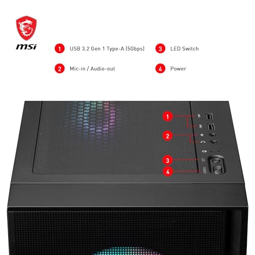 MSI MAG FORGE 320R AIRFLOW Case Midi Tower Vetro Temprato No-Power ATX/mATX / Mini-ITX MSI Microstar