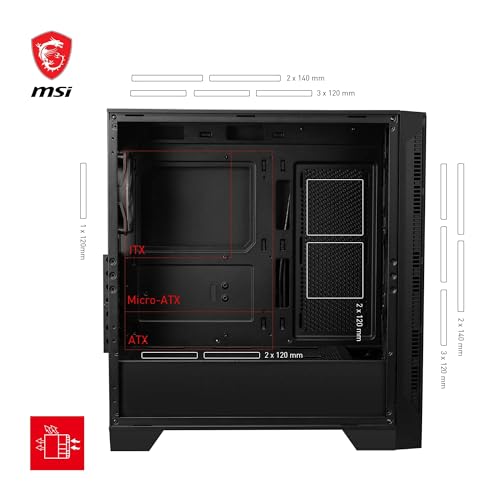 MSI MAG FORGE 320R AIRFLOW Case Midi Tower Vetro Temprato No-Power ATX/mATX / Mini-ITX MSI Microstar