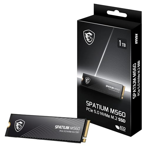 MSI Spatium M560 SSD 1TB M.2 NVMe PCIe 5.0 10200/8400 MB/s MSI Microstar