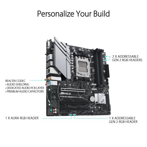 Asus Prime B650M-A WIFI II AMD B650 4*DDR5 2*M.2 4*SataIII AM5 HDMI/DisplayPort/VGA mATX ASUS
