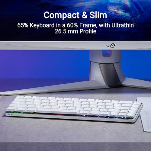 Asus ROG Falchion RX Low Profile White Tastiera da Gaming RGB USB/Bluethoot/RF ASUS