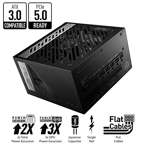 MSI MPG A1000G PCIE5 1000W Modulare 80+ Gold Attivo PFC ATX 3.0 MSI Microstar