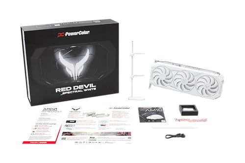 PowerColor Red Devil Spectral White Radeon RX 9070 XT 16GB GDDR6 HDMI/3*DisplayPort PCi Ex 5.0 16x Powercolor
