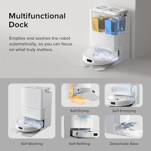 Roborock Qrevo Plus Black Aspirapolvere Robot con Stazione di Pulizia RoboRock