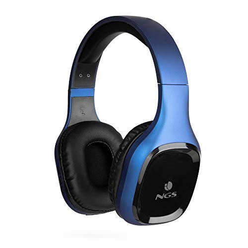 NGS Artica Sloth  Cuffie Bluetoot con cavo e senza cavo, Musica e Chiamate,  Nero, Blu NGS
