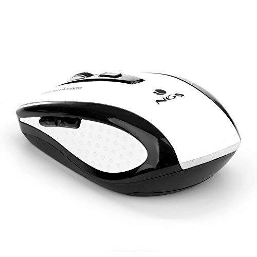 NGS Flea Advanced RF Mouse Wireless Ottico 1600DPI 6 Tasti Nero/Bianco NGS