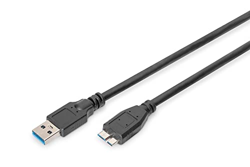 CAVO DIGITUS USB 3.0 TO MICRO USB B 3.0, 1,8MT, NERO, AK300116018S - Disponibile in 2-4 giorni lavorativi DIGITUS