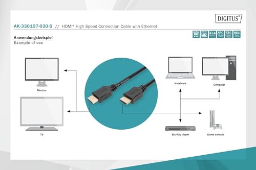 Digitus Cavo HDMI Tripla Schermatura 3m certificati 4k DIGITUS