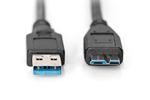 CAVO DIGITUS USB 3.0 TO MICRO USB B 3.0, 1,8MT, NERO, AK300116018S - Disponibile in 2-4 giorni lavorativi DIGITUS