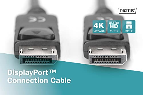 CAVO DIGITUS DISPLAYPORT 1.2 TO DP, M/M, 2MT, 4K, NERO, AK340100020S - Disponibile in 2-4 giorni lavorativi DIGITUS