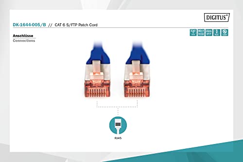 Digitus cavo di rete SFTP cat 6 doppia schermatura 50cm Blu DIGITUS