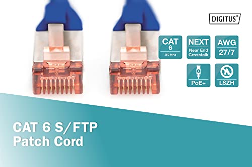 Digitus cavo di rete SFTP cat 6 doppia schermatura 50cm Blu DIGITUS
