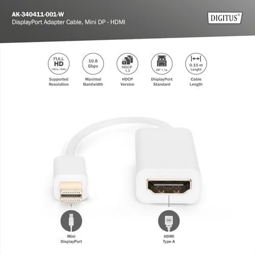 Digitus Cavo miniDP a HDMI tipo A DIGITUS