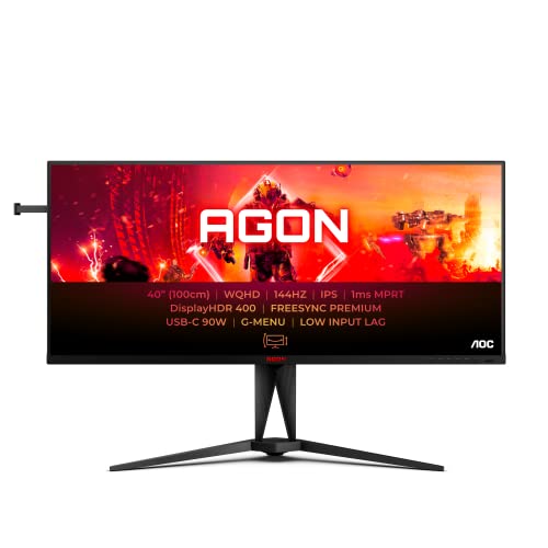 AOC Agon AG405UXC Monitor 40" IPS 144Hz UWQHD 1ms Multimediale Pivot Hub USB 2*HDMI/DisplayPort AOC