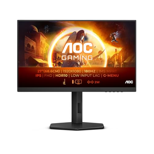 AOC 27G4X Monitor 27" 180Hz IPS Full HD 1ms HDR Multimediale  2*HDMI/DP AOC