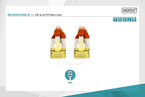 Digitus DK1644A005R Cavo Patch RJ45 Cat6A Doppia Schermatura 0.5m Rosso DIGITUS