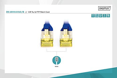 Digitus Cavo di rete RJ45 Cat6A Doppia Schermatura 1m Blu DIGITUS