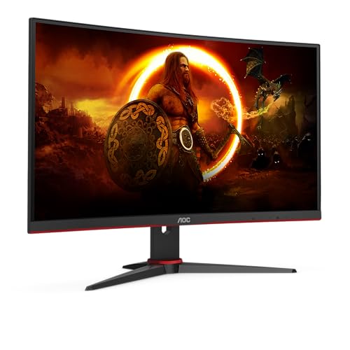 AOC C24G2AE/BK Monitor Curvo 24" VA 165Hz FullHD 1ms Multimediale FreeSync VGA/HDMI/DP - Disponibile in 2-4 giorni lavorativi AOC