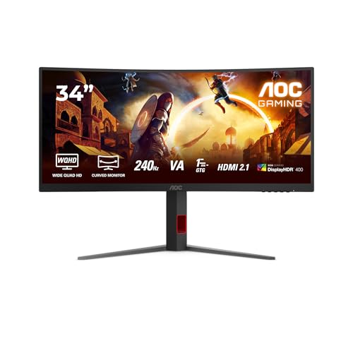 AOC CU34G4Z Monitor Curvo 34" Fast VA 240Hz WQHD 1ms Hub USB 2*HDMI/DisplayPort AOC