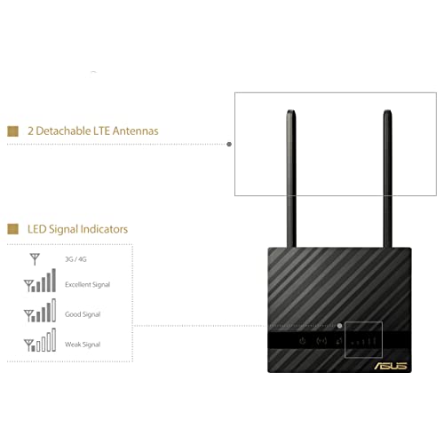 Asus 4G-N16 Router 4G Wireless N 300Mbps Banda singola Nero ASUS