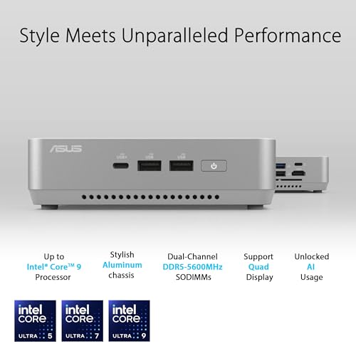 ASUS NUC 14 Pro+ Intel Core Ultra 7 155H Intel Arc Graphics Wi-Fi 6/Bluetooth No OS - PC Barebone ASUS