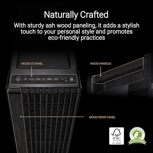 ASUS ProArt PA602 Wood Edition Case Mid Tower Vetro Temperato No-Power E-ATX/ATX/mATX/Mini-ITX ASUS