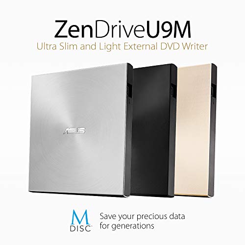 Asus ZenDrive U9M Masterizzatore Slim USB Silver - Disponibile in 2-4 giorni lavorativi ASUS
