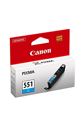 INK CANON CLI-551C Ciano 7ML X PIXMA IP7250 MG6350 MG5450 MG5550 MG6450 MG7150 IX6850 IP8750 MX725 MX925 - Disponibile in 2-4 giorni lavorativi CANON