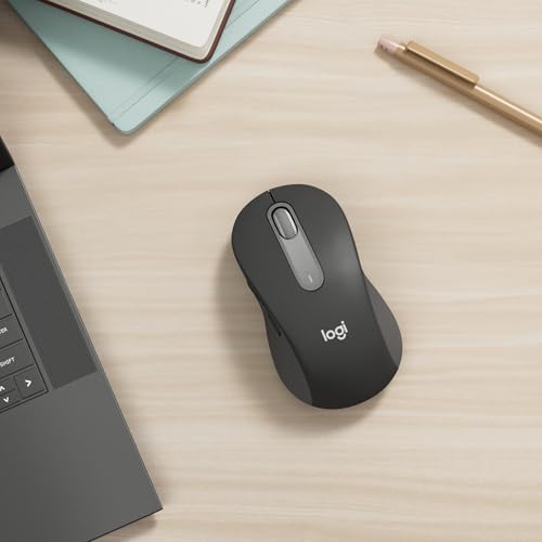 Logitech Signature M650 L Mouse Wireless Full Size - Per Mani Grandi, 2 Anni di Durata Batteria, Clic Silenziosi, Tasti Laterali Personalizzabili, Bluetooth, Compatibilità Multidispositivo. Colore Grafite LOGITECH
