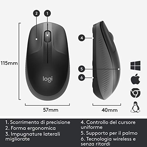 Mouse Wireless Logitech M190 Nero GameSIDE&Tech