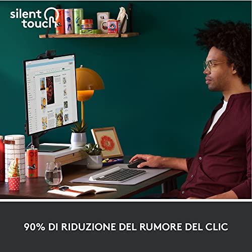 Logitech Signature M650 L Mouse Wireless Full Size - Per Mani Grandi, 2 Anni di Durata Batteria, Clic Silenziosi, Tasti Laterali Personalizzabili, Bluetooth, Compatibilità Multidispositivo. Colore Grafite LOGITECH