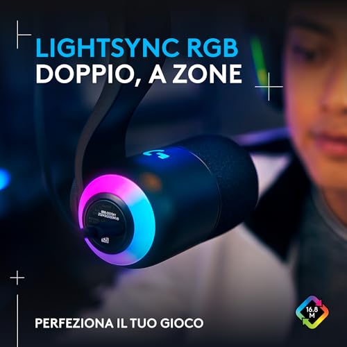 Logitech G Yeti GX Microfono da Tavolo USB Nero 24bit 96kHz Supercardioide LOGITECH