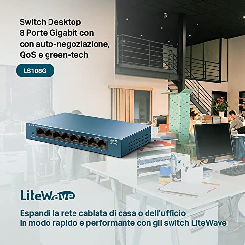 TP-Link LS108G Switch Unmanaged Gigabit Ethernet 8 Porte - Disponibile in 2-4 giorni lavorativi TP-LINK