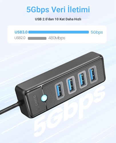Orico PW4U-C3 HUB USB-C to 4*USB Nero - Disponibile in 2-4 giorni lavorativi Orico