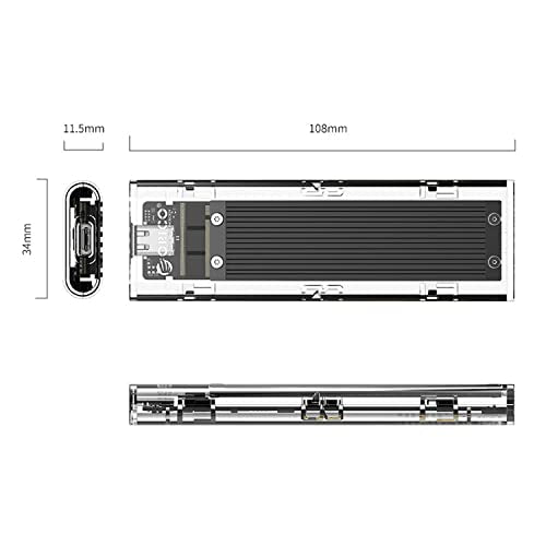 Orico TCM2-C3 Box Esterno SSD Enclosure M.2 NVME USB Type-C - Trasparente-Nero - Disponibile in 2-4 giorni lavorativi Orico