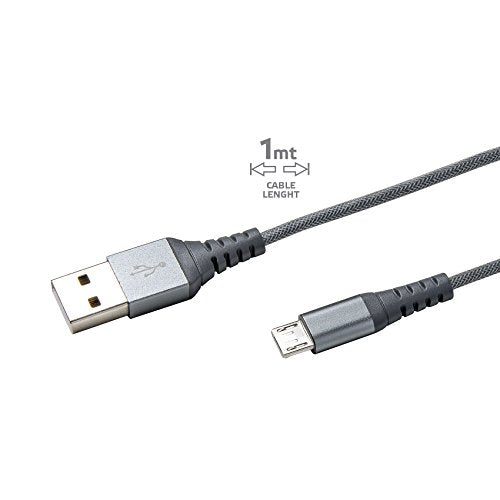 Celly Nylon Cavo USB2.0 to MicroUSB 1m Silver - Disponibile in 2-4 giorni lavorativi Celly