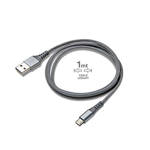 Celly Nylon Cavo USB2.0 to MicroUSB 1m Silver - Disponibile in 2-4 giorni lavorativi Celly