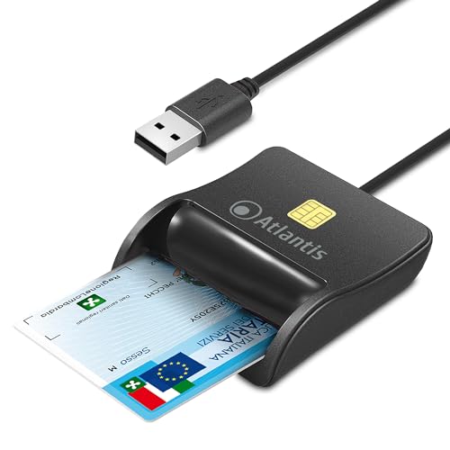 LETTORE ATLANTIS P005-SMARTCR-U USB DI SMART CARD x HomeBanking/Firma digitale - Disponibile in 2-4 giorni lavorativi ATLANTIS