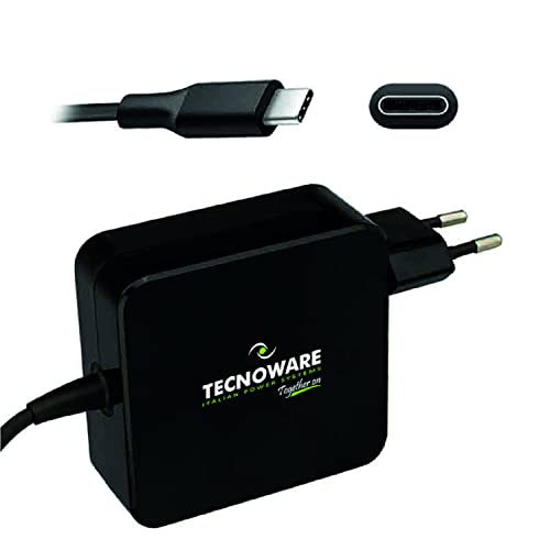 Tecnoware FAU17563 Alimentatore Notebook 65W 5V/3A 9V/3A 12V/3A 15V/3A 20V/3.25A USB-C TECNOWARE