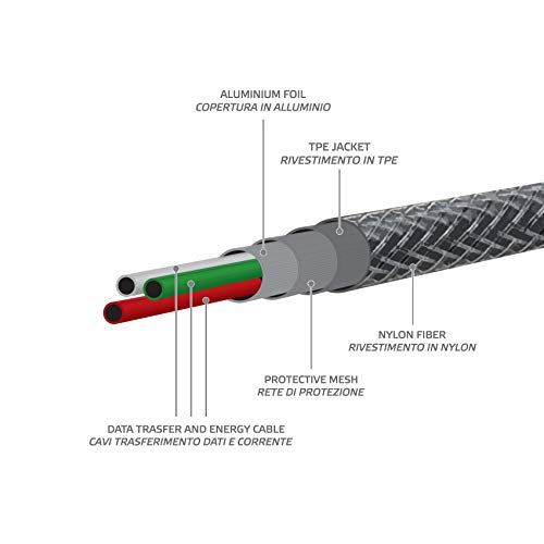 Celly Nylon Cavo USB2.0 to MicroUSB 1m Silver - Disponibile in 2-4 giorni lavorativi Celly