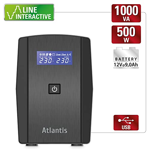 Atlantis Land OnePower S120 UPS Line Interactive 1000VA/500W USB 4xIEC Atlantis Land