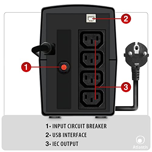 Atlantis Land OnePower S120 UPS Line Interactive 1000VA/500W USB 4xIEC Atlantis Land
