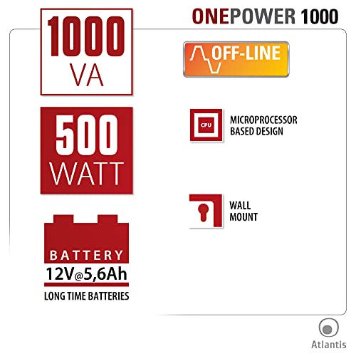 Atlantis OnePower 1000 UPS Off-Line 1000VA/500W 6*Schuko Atlantis Land