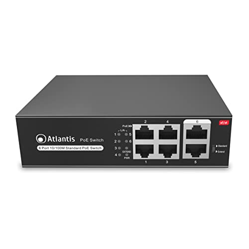 Atlantis Land NetPower F6P4-65W Switch Fast Ethernet PoE 4 porte Atlantis Land