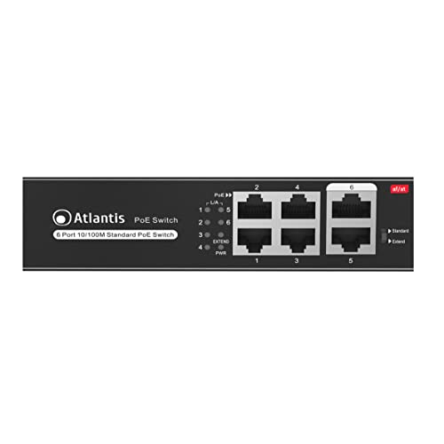 Atlantis Land NetPower F6P4-65W Switch Fast Ethernet PoE 4 porte Atlantis Land