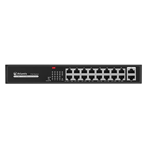 ATLANTIS SWITCH GIGABIT PoE A02-G18P16-200W 18 Porte di cui 2 Gigabit 16 PoE 10/100Mbps sino a 185W (200W tot) incl KIT RACK-19 - Disponibile in 2-4 giorni lavorativi ATLANTIS